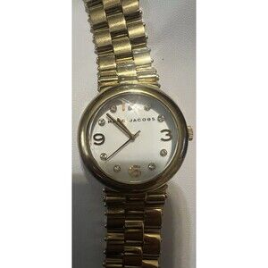 MARC JACOBS GOLD TONE STEEL+CRYSTALS WATCH-MBM3027